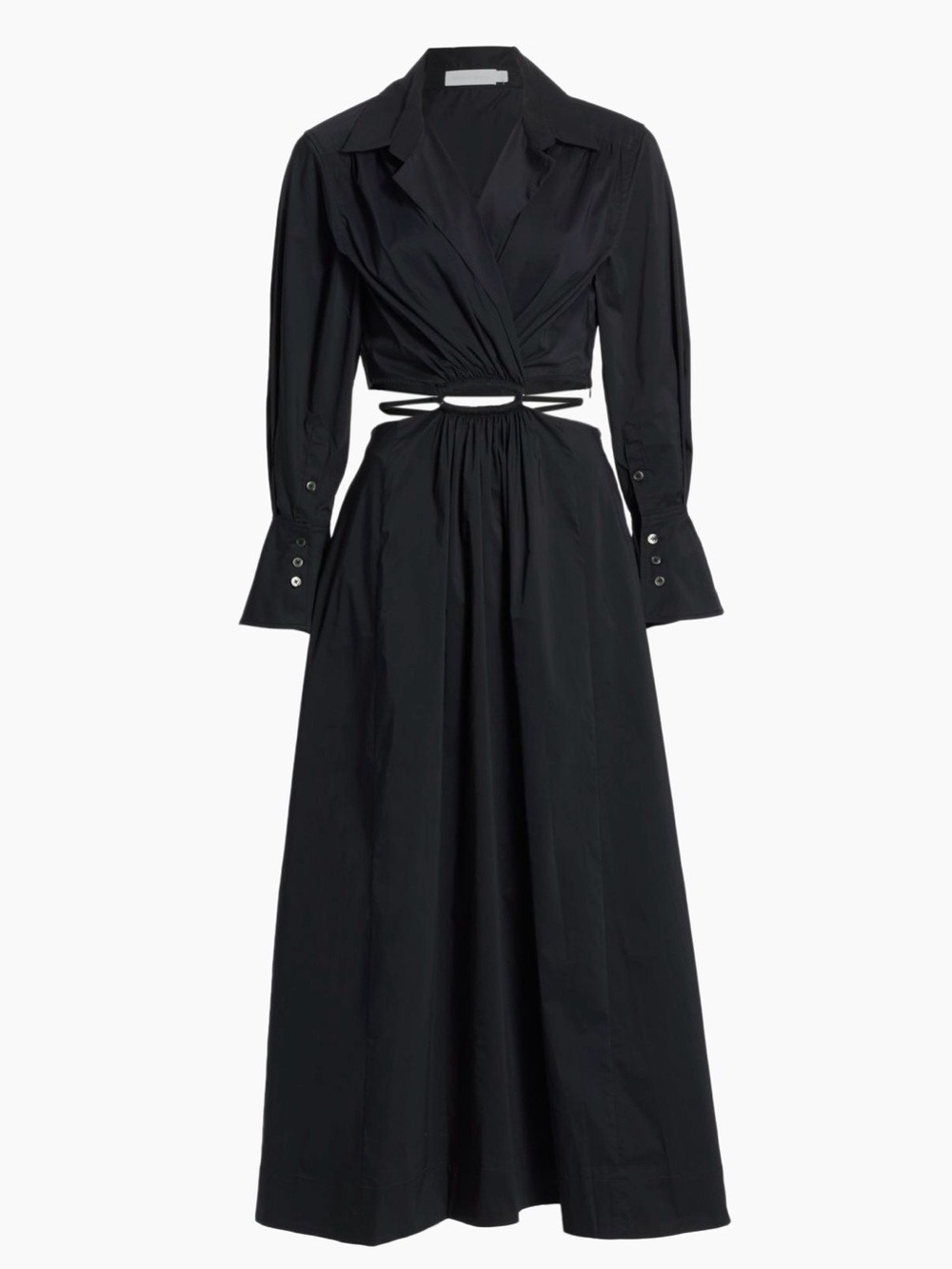 NWT SIMKHAI Alex Pleated Cut Out Shirt Dress M